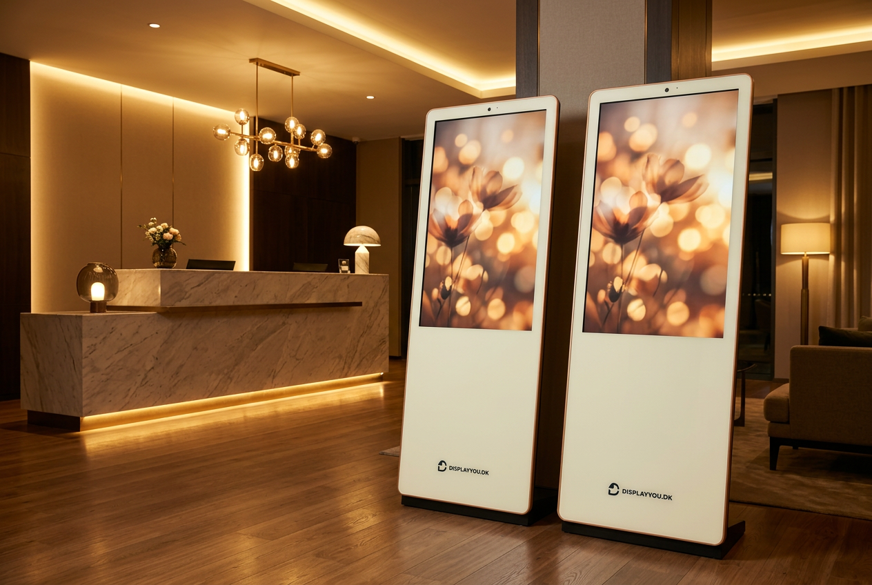 To Display You skærme i en hotelreception
